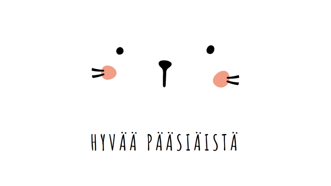 Hyvää pääsiäistä, pupu white whimsical-line