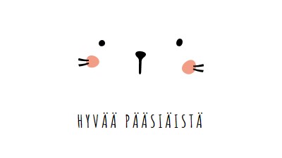 Hyvää pääsiäistä, pupu white whimsical-line