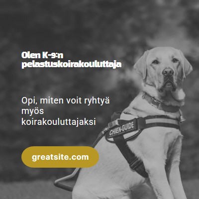 Olen pelastuskoirakouluttaja black modern-simple