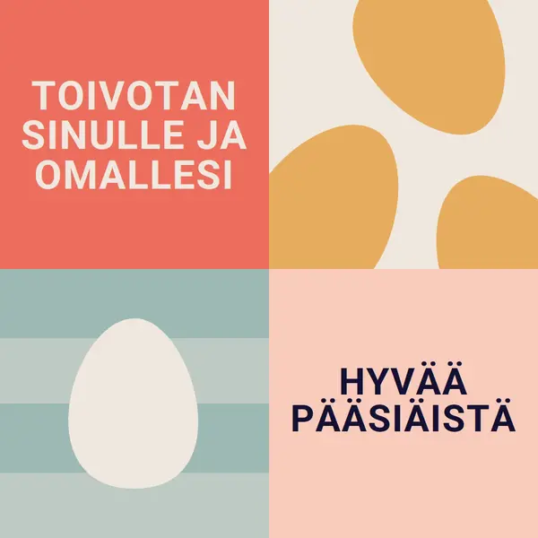 Hyvää pääsiäistä sinulle ja sinun orange modern-color-block