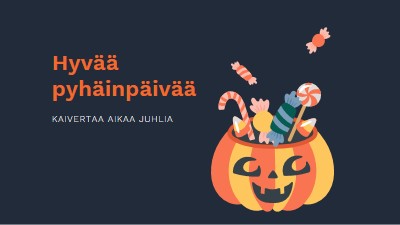 Hyvää Halloweenia black whimsical-line