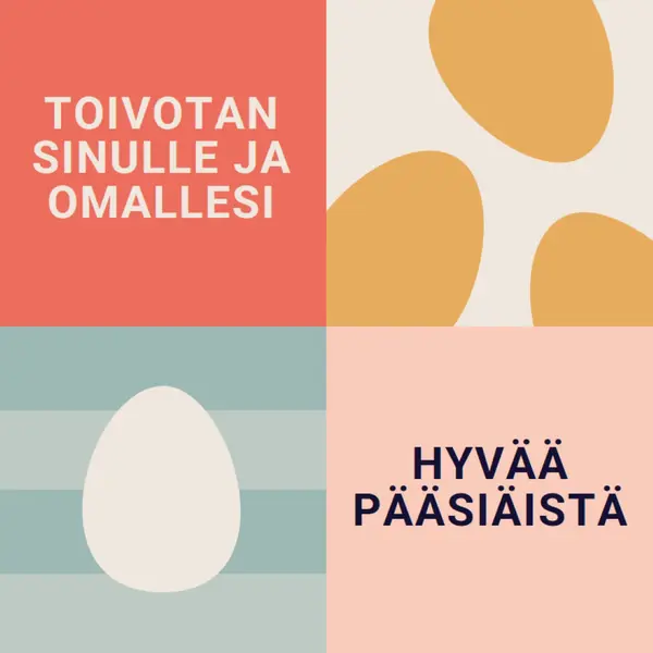 Hyvää pääsiäistä sinulle ja sinun orange modern-color-block