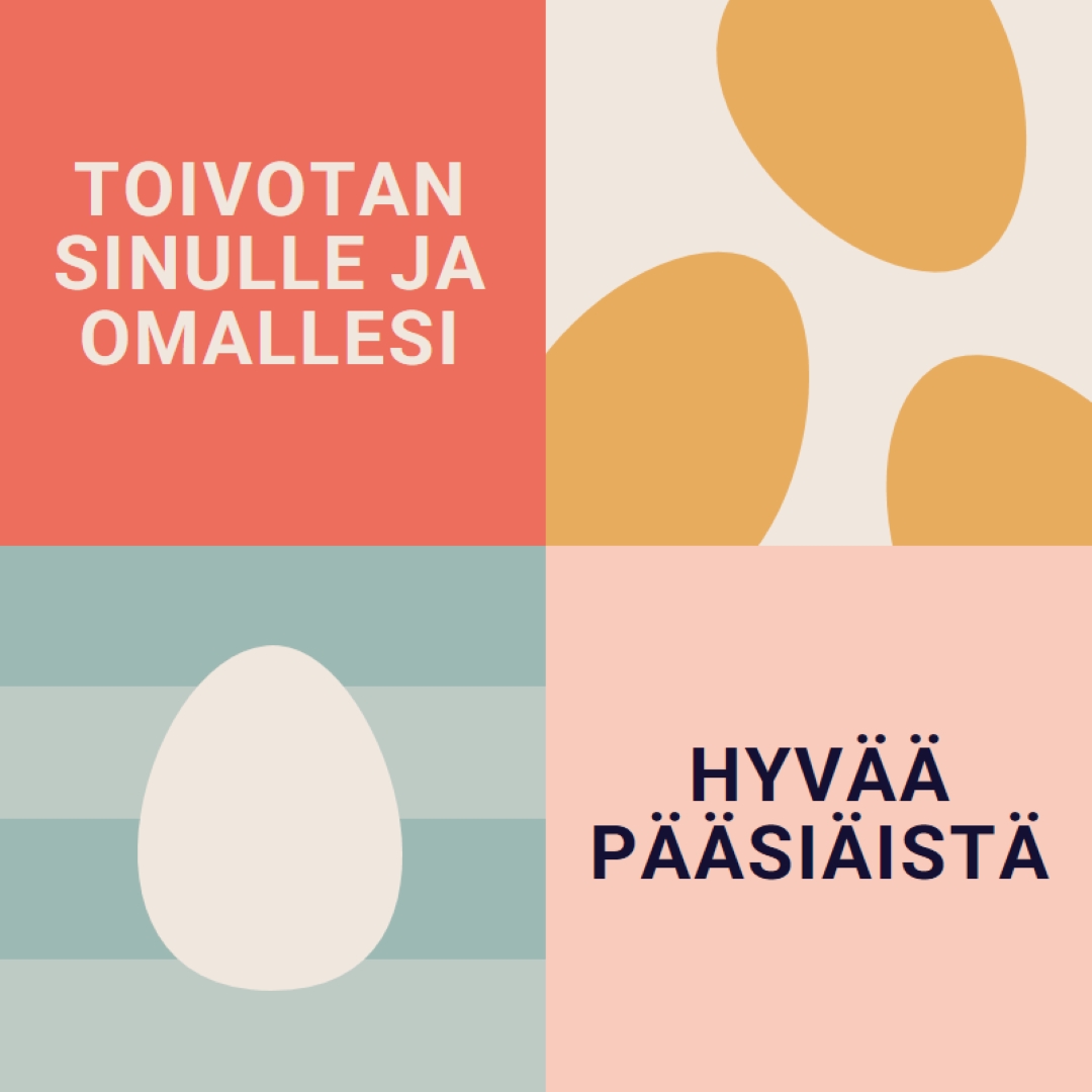 Hyvää pääsiäistä sinulle ja sinun orange modern-color-block