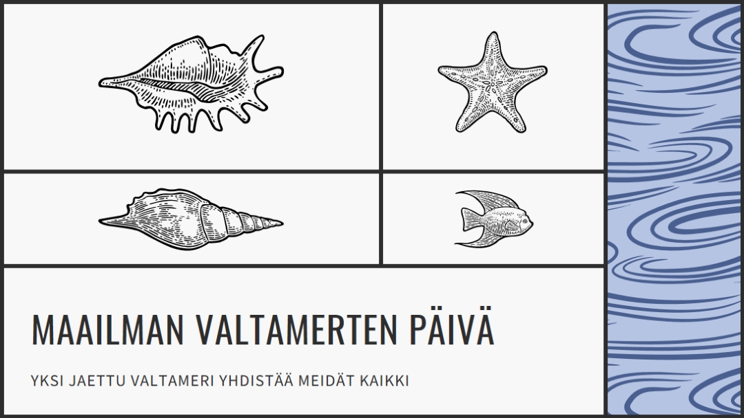 Hyvää maailman valtamerten päivää white vintage-retro