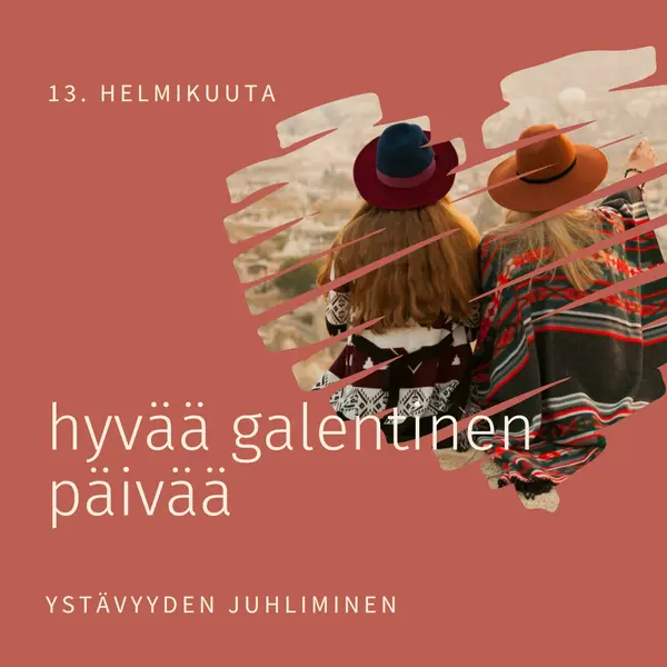 Naisten ystävyyssuhteiden juhliminen red modern-simple