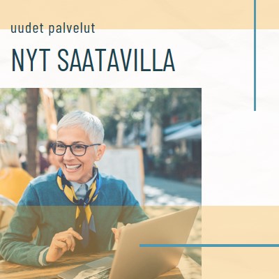 Palvelu hymyillen yellow modern-simple