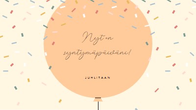 Juhlitaan syntymäpäivääni yellow whimsical-line