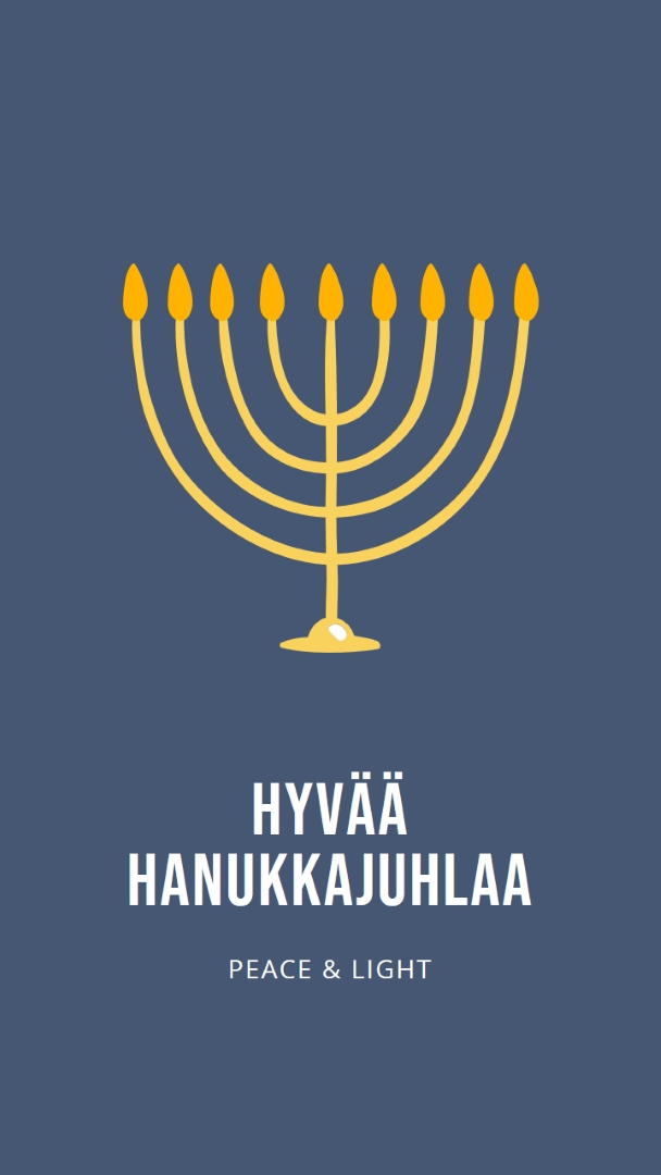 Hanukkah Sameach blue modern-simple