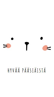 Hyvää pääsiäistä, pupu white whimsical-line