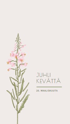 Juhli kevättä white vintage-botanical