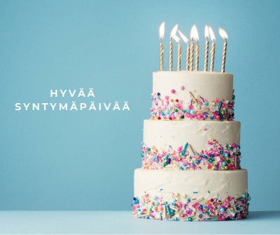 Hyvää syntymäpäiväkakkua blue modern-simple