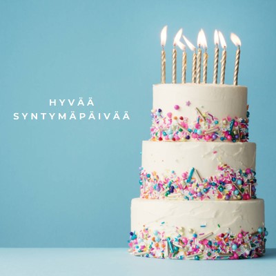 Hyvää syntymäpäiväkakkua blue modern-simple