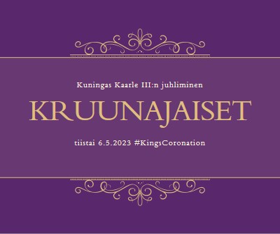 Kuninkaallinen ilmoitus purple modern-simple