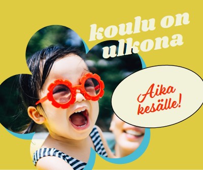 Koulu on ulkona, uima-allas on yellow whimsical-color-block