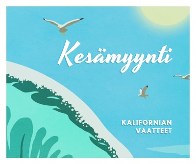 Kesämyynti-ilmoitus blue vintage-retro