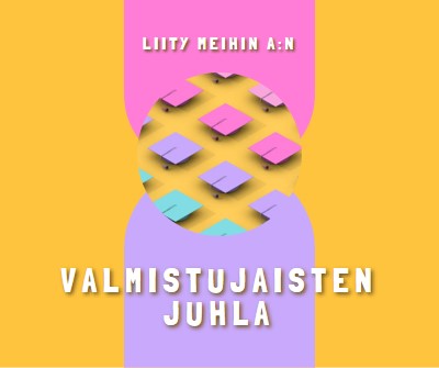 Liity valmistujaisten juhlaan yellow whimsical-color-block