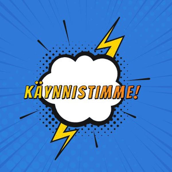 Käynnistimme! blue modern-bold