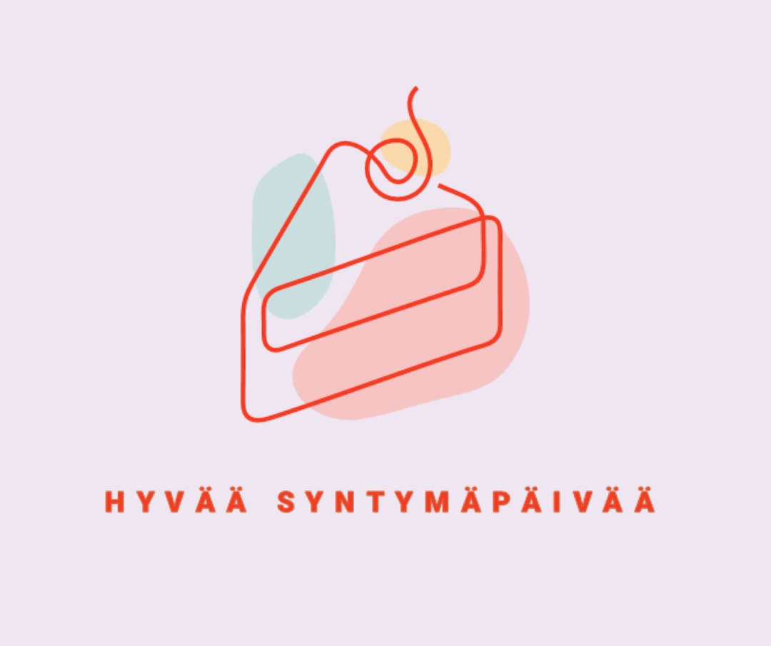 Pala hyvää syntymäpäivää purple whimsical-line