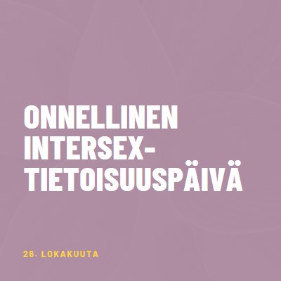 Hyvää intersex-tietoisuuspäivää purple modern-bold