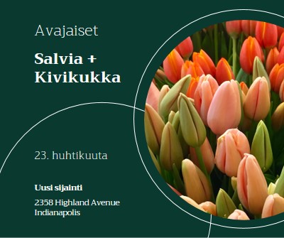 Kukkaputiikin avajaiset green modern-simple