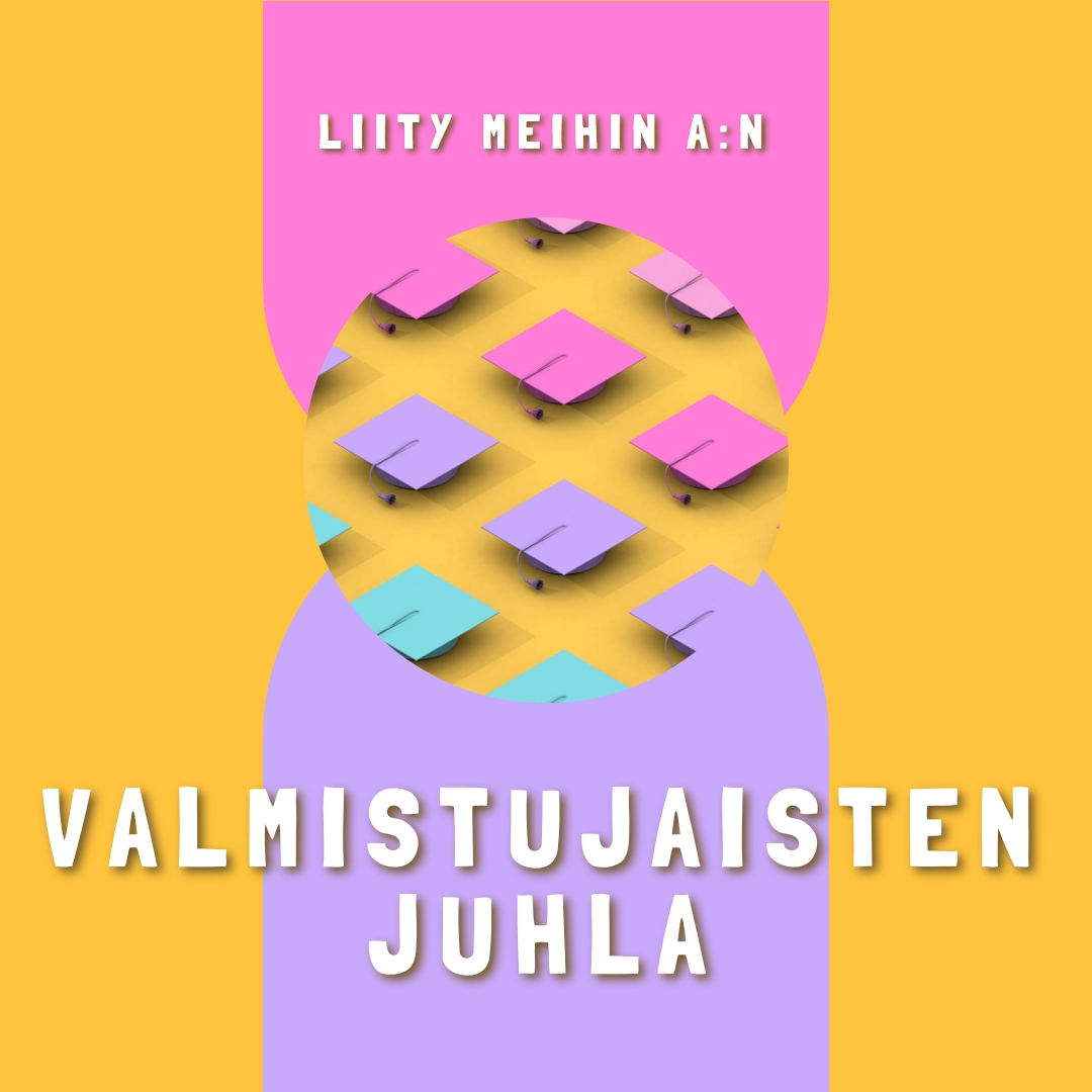 Liity valmistujaisten juhlaan yellow whimsical-color-block