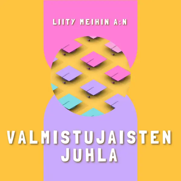 Liity valmistujaisten juhlaan yellow whimsical-color-block