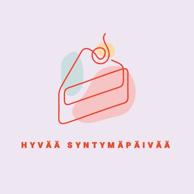 Pala hyvää syntymäpäivää purple whimsical-line