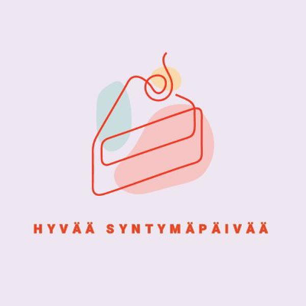 Pala hyvää syntymäpäivää purple whimsical-line