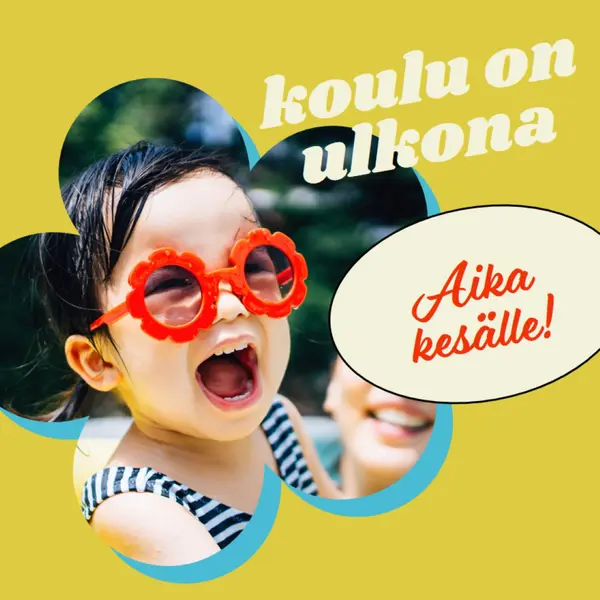 Koulu on ulkona, uima-allas on yellow whimsical-color-block