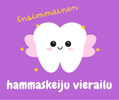 Ensimmäinen hammaskeijukäynti purple whimsical-color-block