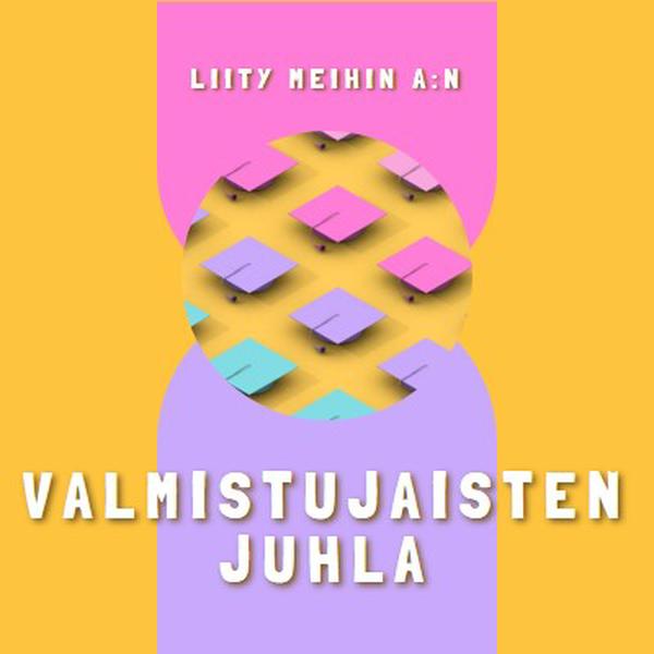 Liity valmistujaisten juhlaan yellow whimsical-color-block