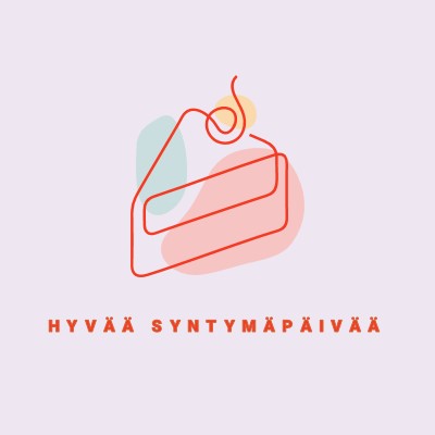 Pala hyvää syntymäpäivää purple whimsical-line