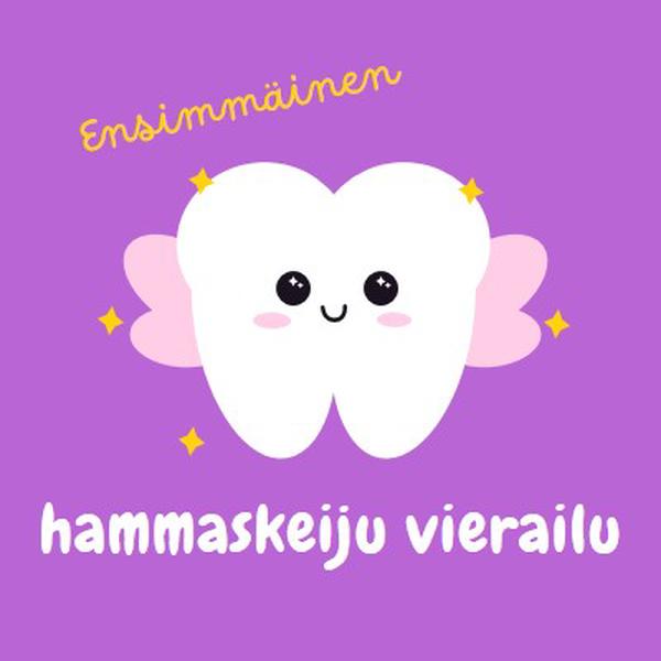 Ensimmäinen hammaskeijukäynti purple whimsical-color-block