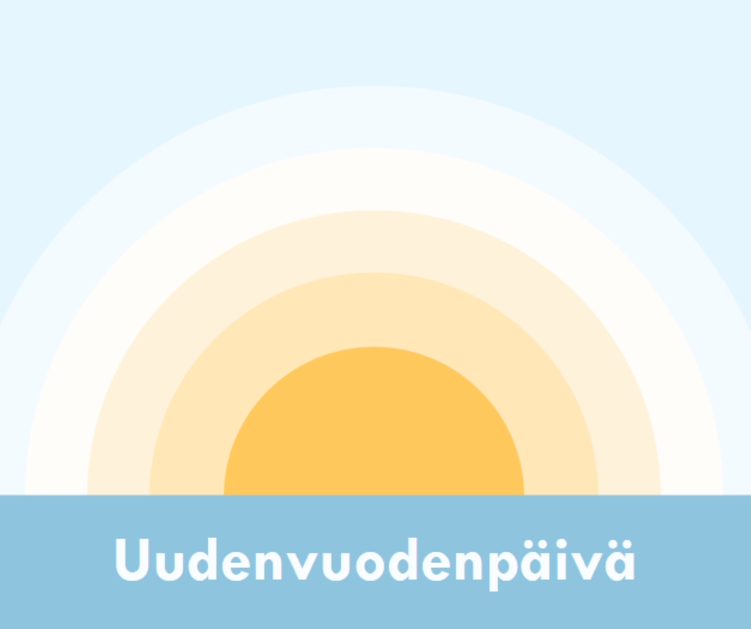 Uudenvuodenpäivän aurinko blue modern-simple