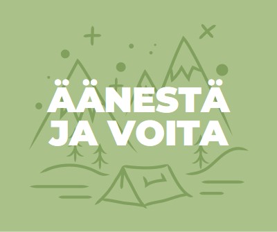 Äänestä ja voita green whimsical-line