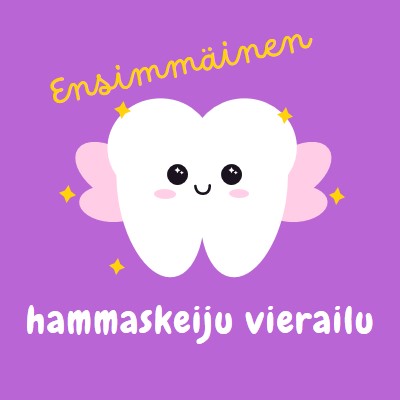 Ensimmäinen hammaskeijukäynti purple whimsical-color-block