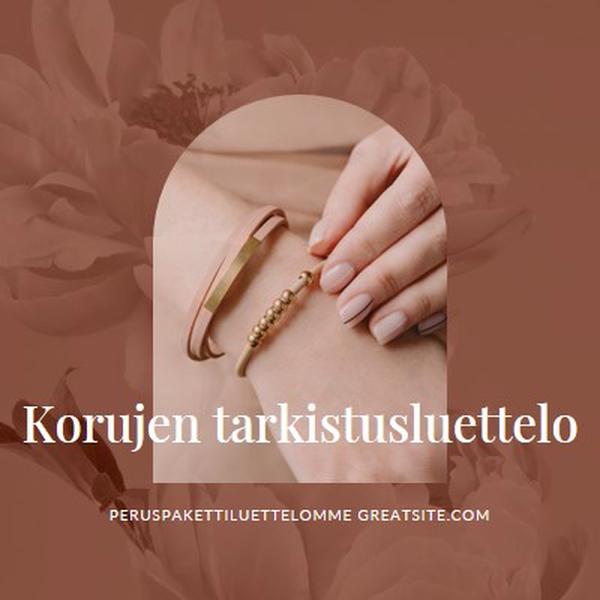 Korujen tarkistusluettelo pink organic-boho