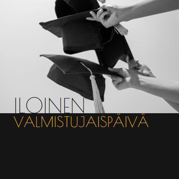 Hyvää valmistujaispäivää black modern-simple