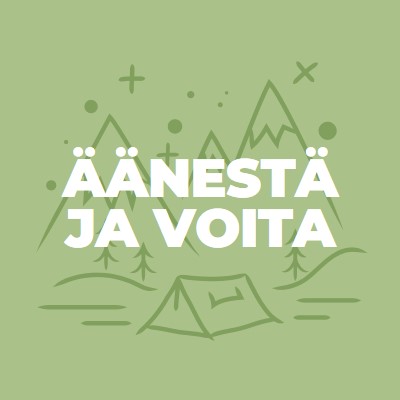 Äänestä ja voita green whimsical-line