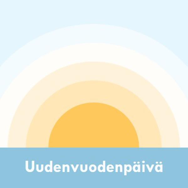 Uudenvuodenpäivän aurinko blue modern-simple