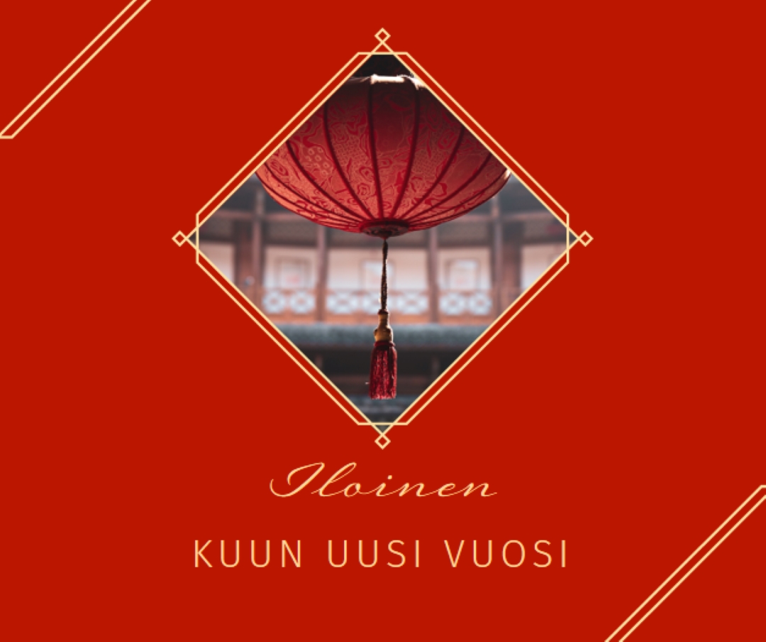 Lunarin uudenvuoden juhliminen red modern-simple