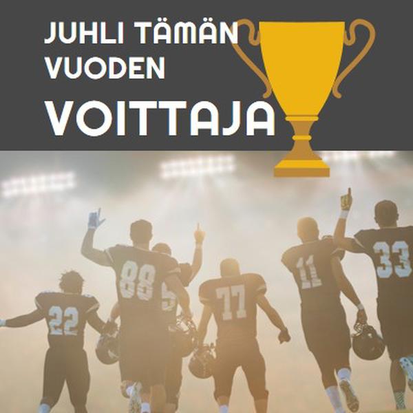 Juhli voittajaa blue modern-simple