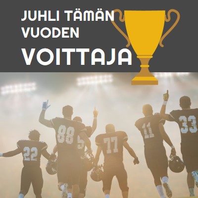 Juhli voittajaa blue modern-simple