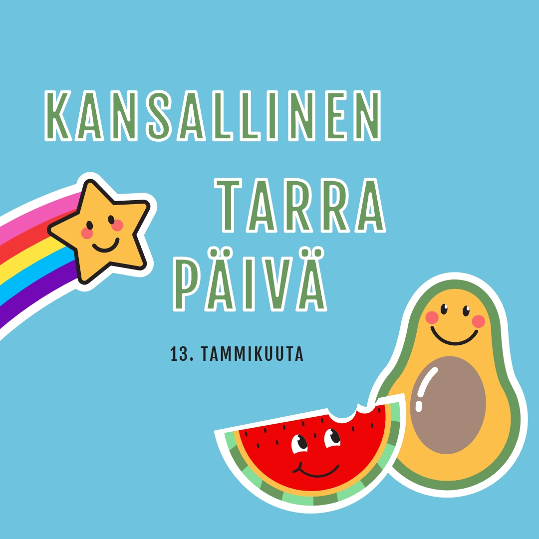 Hyvää kansallista tarrapäivää blue whimsical-color-block