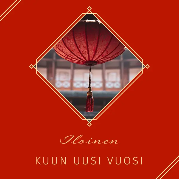 Lunarin uudenvuoden juhliminen red modern-simple