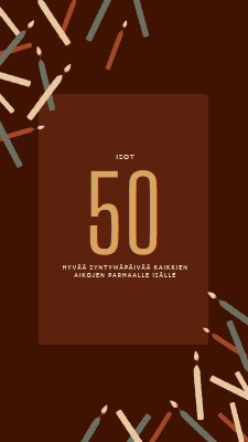 Hyvää 50-vuotispäivää brown modern-simple