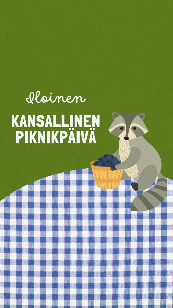 Hyvää kansallista piknik-päivää green whimsical-color-block