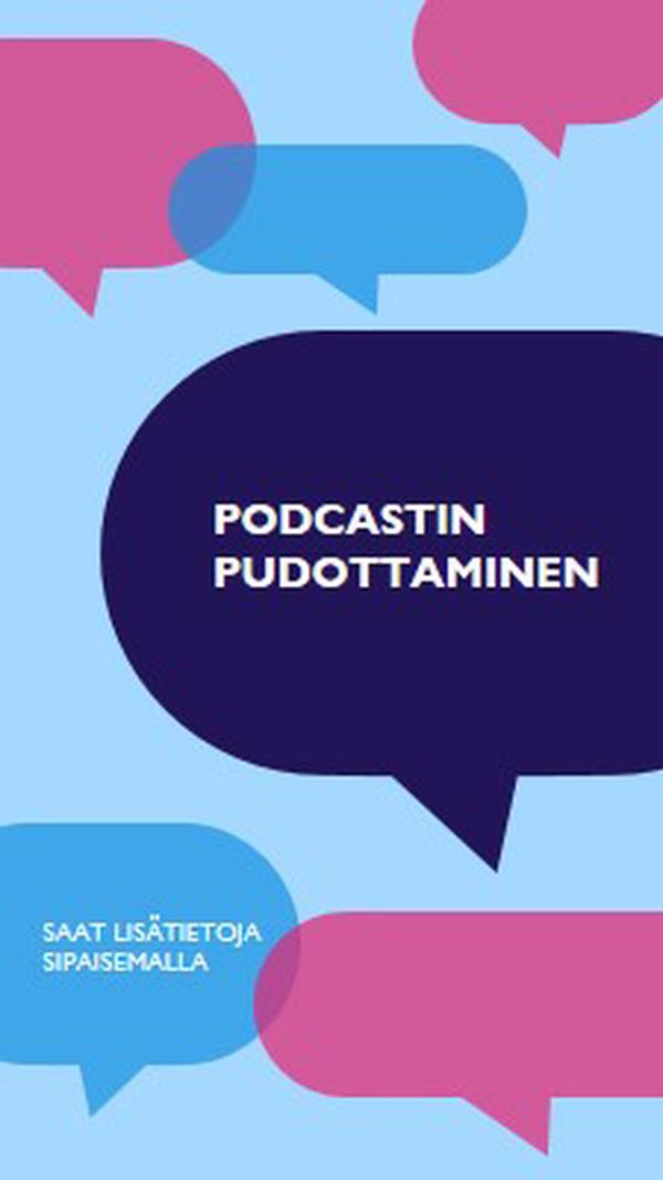 Podcastin pudottaminen nyt blue modern-color-block