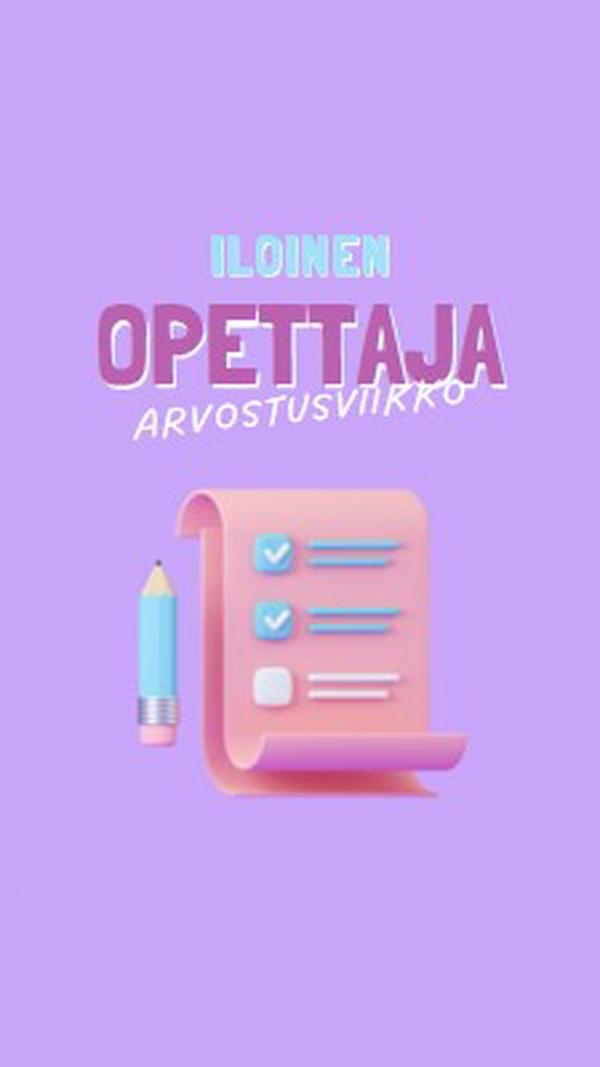 Opettajien arvostusviikko purple whimsical-color-block