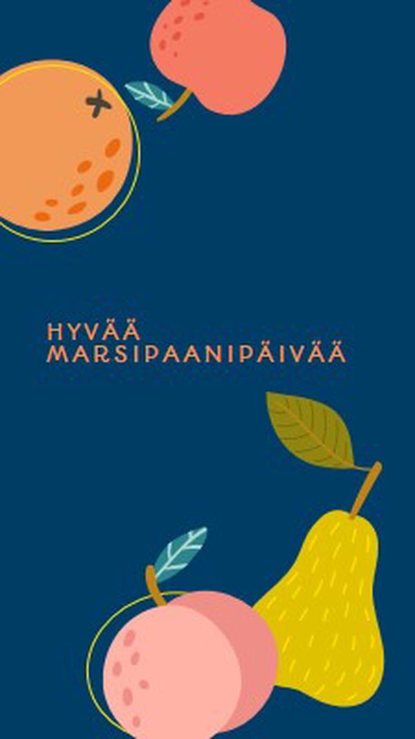 Hyvää marsipaanipäivää blue whimsical-line